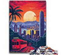 Puzzles de Tramway de Hong Kong pour Adultes 1000 pièces, Cadeau d'anniversaire pour Tuer Le Temps, décoration Murale pour 14 Ans et Plus (26x38cm)