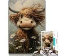 Puzzles de Vaches des Highlands pour Adolescents, Puzzle de 1 000 pièces, Difficile à compléter, mais Amusant et Humoristique, décoration d'intérieur et Cadeaux Uniques, 38x26cm