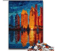 Puzzles de Ville en vitrail pour Adultes et Adolescents, Jouets addictifs pour stimuler l'intelligence cérébrale, Cadeaux d'anniversaire pour Les 14 Ans et Plus (70x100cm)