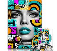 Puzzles de Visage artistiques 1000 pièces pour Adolescents, Aidez Le Cerveau à exercer des Jouets addictifs pour cultiver la Patience, Jeu de défi Unique (38x26cm)