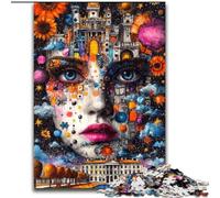 Puzzles de Visages de Filles charmantes pour Adultes, Jeu éducatif et décompressant pour Anniversaire et Noël 50x75cm