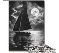 Puzzles de voiliers de Nuit pour Adolescents : 1000 Puzzles, pour Un Moment de détente en Famille Chaque pièce est Unique ! Jeu Stimulant et Amusant (50 x 75 cm)