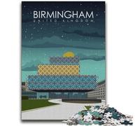 Puzzles de Voyage Birmingham pour Adolescents 2000 pièces, Jeu Stimulant et Familial avec Affiche et fiche de Questions-réponses (2000 pièces, 70x100cm)