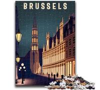 Puzzles de Voyage Bruxelles Belgique 1000 pièces pour Adultes, Jouets éducatifs, Jeux Anti-Stress, Cadeaux du Père Noël Secret pour Les Enfants de 14 Ans et Plus (1000 pièces, 50x75cm)