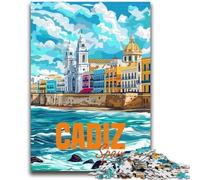 Puzzles de Voyage Cadix Espagne 2000 pièces pour Adolescents, à partir de 14 Ans, Casse-tête, Jeux de Famille, Cadeaux de Noël et d'anniversaire 2000 pièces (70x100cm)