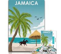 Puzzles de Voyage en Jamaïque 1000 pièces pour Adultes et Adolescents, Jouets addictifs pour stimuler la Patience et stimuler Le Cerveau 38x26cm