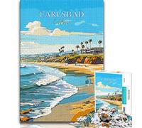Puzzles de Voyage pour Adultes, Californie, Carlsbad, 1000 pièces, pour stimuler Le Cerveau, Jouets addictifs pour cultiver la Patience, adaptés aux Couples, 50x75cm