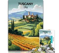 Puzzles de Voyage Toscane Italie 1000 pièces pour Adolescents, Cadeaux, Jeu de Quiz, décoration Murale, Cadeaux d'anniversaire et de Noël Uniques 50x75cm