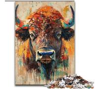Puzzles de Yak Aquarelle pour Adultes 1000 pièces, Jeux Amusants, décoration Murale, Cadeaux d'anniversaire et de Noël Uniques 50x75cm