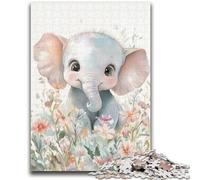 Puzzles d'éléphants aquarelles pour Adultes et Adolescents, Jouet éducatif et décompressant, Cadeau d'anniversaire, décoration Murale (38x26cm)