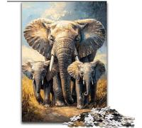 Puzzles d'éléphants d'Afrique pour Adultes, à partir de 14 Ans, décoration Murale, Cadeau d'anniversaire de Noël (26x38cm)