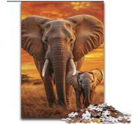 Puzzles d'éléphants d'Afrique pour Adultes et Adolescents, Jeu Familial Anti-Stress, défi Difficile, Cadeaux pour Amis et Famille (50x75cm)