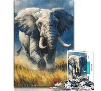 Puzzles d'éléphants des prairies pour Adultes et Adolescents, Jeux éducatifs, décoration Murale, Cadeaux d'anniversaire et de Noël Uniques 38x26cm