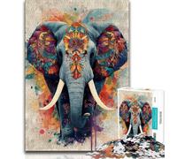 Puzzles d'éléphants fantastiques pour Adolescents, Difficiles à compléter mais Amusants et Humoristiques avec Une Affiche et Une Feuille de Questions Assorties 50x75cm