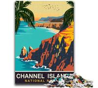 Puzzles des îles Anglo-Normandes pour Adolescents, 1000 pièces, Jeu Stimulant et Familial avec Affiche et fiche de Questions-réponses Assorties (1000 pièces, 26x38cm)