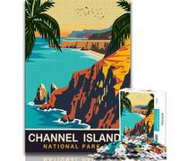 Puzzles des îles Anglo-Normandes pour Adolescents 1000 pièces, Jeux éducatifs et éducatifs pour Toute la Famille, avec Affiche et fiche de Questions-réponses Assorties 50x75cm