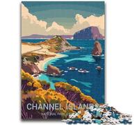 Puzzles des îles Anglo-Normandes pour Adolescents 1000 pièces, Jouets éducatifs et éducatifs, Jeux familiaux avec Affiche et fiche de Questions-réponses Assorties 1000 pièces (50x75cm)