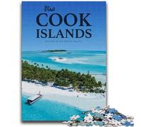 Puzzles des Îles Cook pour Adultes 1 000 pièces, Jeu Familial Anti-Stress, défi Difficile, Cadeaux pour Amis et Famille (38x26cm)