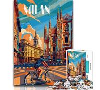 Puzzles des Rues de Milan 1000 pièces pour Adultes et Adolescents, Jeu Stimulant, idéal comme Cadeau pour Toute la Famille 38x26cm