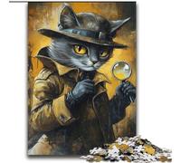 Puzzles Détective Chat pour Adultes 2000 pièces, Jeu Familial Anti-Stress, défi Difficile, Cadeaux pour Amis et Famille (70x100cm)