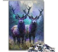 Puzzles Deux Cerfs pour Adultes et Adolescents, Un Jeu Stimulant idéal pour Toute la Famille (70x100cm)