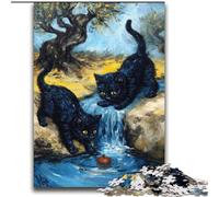 Puzzles Deux Chats Noirs pour Adultes et Ados 2000 Pièces, Jouets Addictifs pour la Décoration de la Maison (70x100cm)