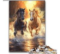 Puzzles Deux Chevaux pour Adolescents (2000 pièces), Jeux de détente pour renforcer l'amour Entre Couples (14 Ans et Plus) (70x100cm)