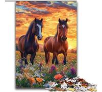 Puzzles Deux Chevaux pour Adultes et Adolescents 2000 pièces, Interaction Parent-Enfant Intéressante pour Réduire Le Stress (70x100cm)