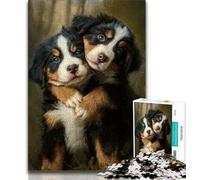 Puzzles Deux Chiots pour Adultes Puzzle 1000 Pièces, Aidez Le Cerveau à Exercer des Jouets Addictifs pour Cultiver la Patience Une Œuvre d'art (50x75cm)