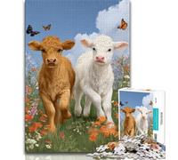 Puzzles Deux Vaches pour Adultes et Adolescents, Jeu Éducatif Difficile à Compléter, Amusant et Humoristique pour Anniversaire (38x26cm)
