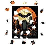 Puzzles d'halloween en Bois et Jouet d'Activité d'horreur Gothique | Calendrier de l'Avent d'Halloween avec Compte à Rebours pour , , anniversaires, fêtes et adultes