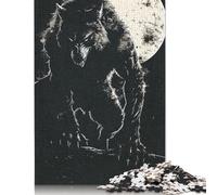 Puzzles d'horreur Loup Noir 500 pièces pour Adultes et Puzzles en Bois Puzzle éducatif Jeu Familial 500 pièces (52 x 38 cm)