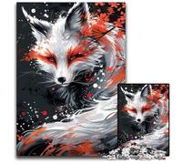 Puzzles Dieu des Renards 1000 pièces pour Adultes, Puzzles en Bois, idée Cadeau d'anniversaire, Jeu de réflexion Stimulant 50x75cm/19,68x29,52 Pouces
