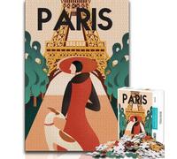 Puzzles d'illustrations parisiennes 1000 pièces pour Adultes, Jeu éducatif, Jouet de défi, idéal comme Cadeau pour Toute la Famille 38x26cm