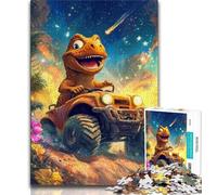 Puzzles Dinosaure Conduisant Une Voiture pour Adolescents 1000 Puzzles, Soulagement du Stress Défi Difficile Convient pour Décoration de Bureau (38x26cm)