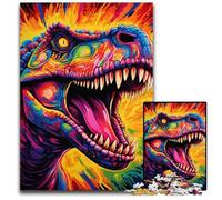 Puzzles Dinosaures colorés pour Adultes, 1 000 pièces, en Bois, Jeu de réflexion pour Adolescents, pour Les fêtes, 50x75cm / 19,68x29,52 Pouces