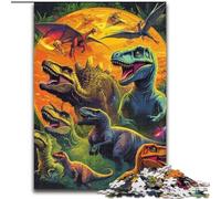 Puzzles Dinosaures de la Jungle pour Adultes 1000 pièces, Jouet Éducatif Anti-Stress, Idéal comme Cadeau pour Toute la Famille (50x75cm)