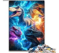 Puzzles Dinosaures éclair pour Adolescents 1000 pièces, Jeux éducatifs, décoration d'intérieur, Cadeaux Uniques 50x75cm