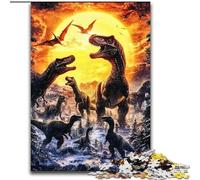 Puzzles Dinosaures pour Adultes 1000 pièces, Jeux éducatifs à Faire soi-même avec Affiche et fiche de Questions Assorties, pour Les 14 Ans et Plus, 50x75cm
