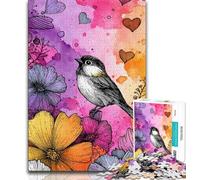 Puzzles d'oiseaux colorés pour Adolescents 1000 Puzzles, Staycation Kill Time Chaque pièce est Unique - Jeu Familial Stimulant et Amusant 50x75cm