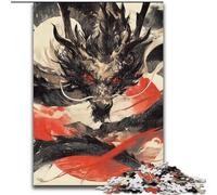 Puzzles Dragon Aquarelle pour Adolescents 1000 Pièces, Jeux Amusants Décoration Murale Cadeaux Uniques d'anniversaire et de Noël (26x38cm)