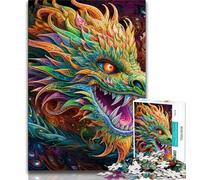 Puzzles Dragon Art Psychédélique pour Adolescents 1000 pièces, Jeu Stimulant et Jeu Familial avec des pièces entièrement emboîtables de Formes aléatoires (50x75cm)