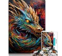 Puzzles Dragon Art Psychédélique pour Adolescents, Jeu Familial Anti-Stress, Défi Difficile, Collection Artistes, Beaux-Arts (38x26cm)