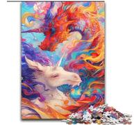 Puzzles Dragon Coloré 1000 Pièces pour Adolescents, Cadeaux, Convient aux 14 Ans et Plus, Amusement en Famille, Idéal comme Cadeau pour Toute la Famille (50x75cm)