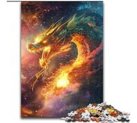 Puzzles Dragon Cosmique pour Adolescents, 1000 pièces, Jeux éducatifs, Jouets à Faire soi-même avec Affiche et fiche de Questions Assorties, pour Les 14 Ans et Plus (50x75cm)