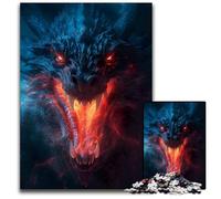 Puzzles Dragon Dangereux pour Adultes, Puzzles 1000 Pièces Difficiles pour Adultes pour Décoration Intérieure, Entraînement Cérébral et Cadeaux de Noël 26x38cm/10,23x14,96 Pouces