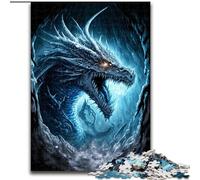 Puzzles Dragon de Glace Art pour Adolescents 1000 pièces, Jeu Stimulant, Chaque pièce est Unique - Jeu Familial Stimulant (50x75cm)