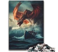 Puzzles Dragon Fantastique pour Ados, Puzzle 1000 pièces, Difficile à compléter mais Amusant et Humoristique avec Une Affiche et Une fiche de Questions-réponses Assorties (38x52cm)