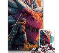 Puzzles Dragon Knight 1000 pièces pour Adultes, Cadeaux, Staycation Kill Time, Chaque pièce est Unique - Jeu Familial Stimulant et Amusant 38x26cm