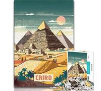 Puzzles du Caire pour Adultes et Adolescents, Jeu Stimulant et Jeu Familial idéal comme Cadeau pour Toute la Famille 38x26cm